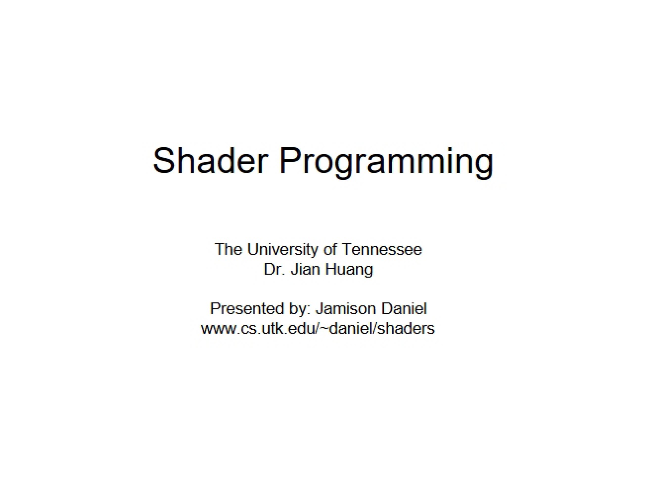 Programming Shaders