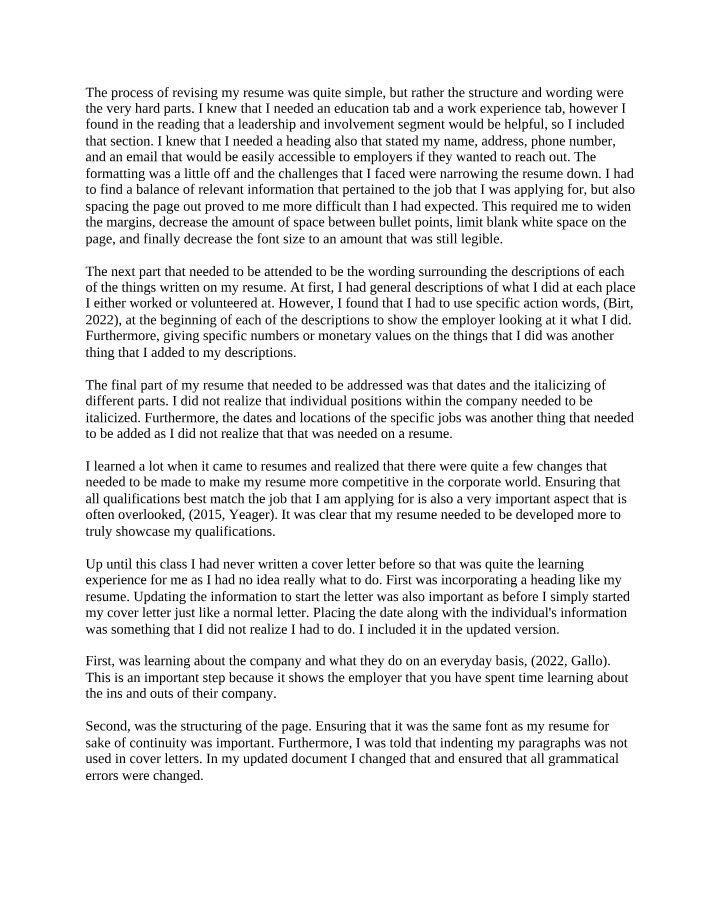 Writing Skills for Cover Letters and Resumes