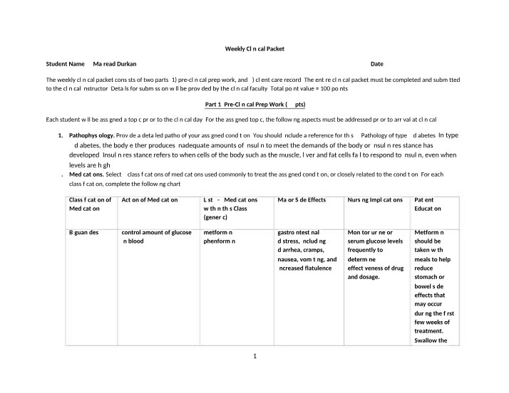Weekly Clinical Packet Preparation Guide