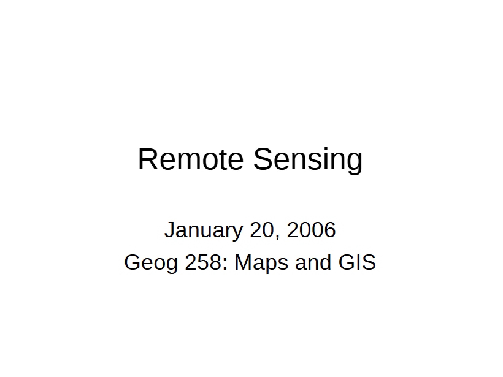 Sensing Remote