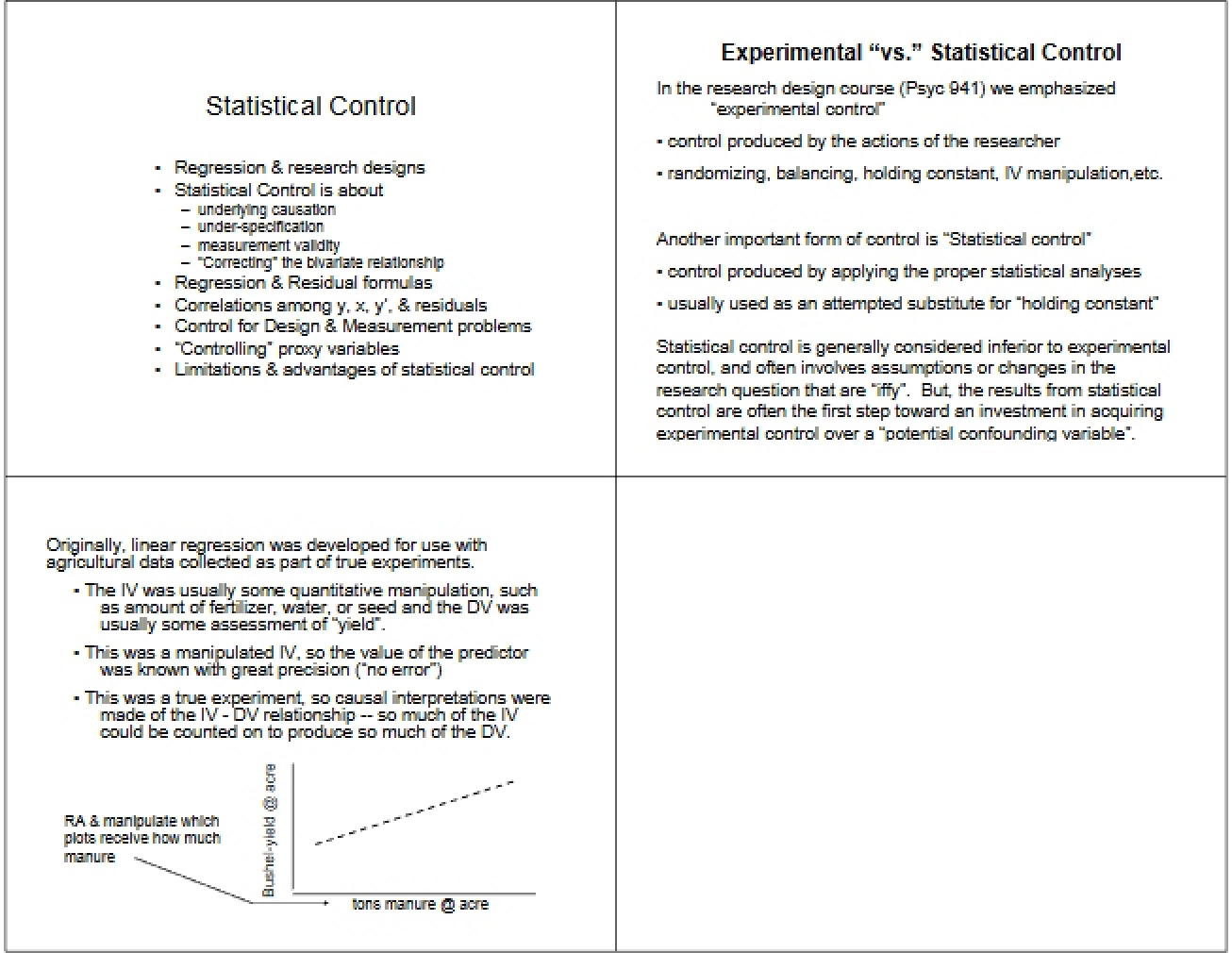 Control of Statistics