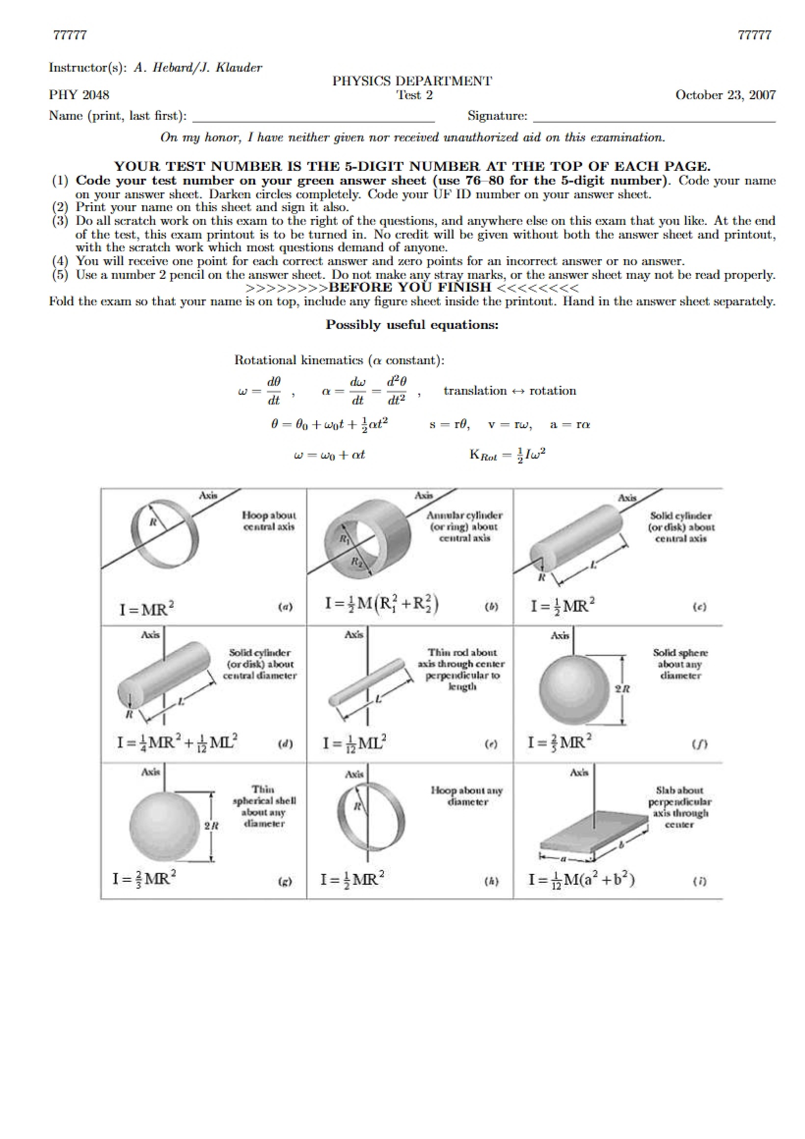 Second Examination