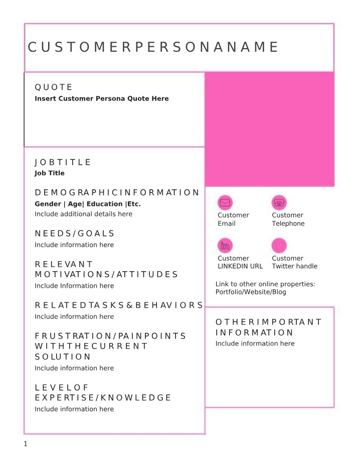 Template for Customer Persona