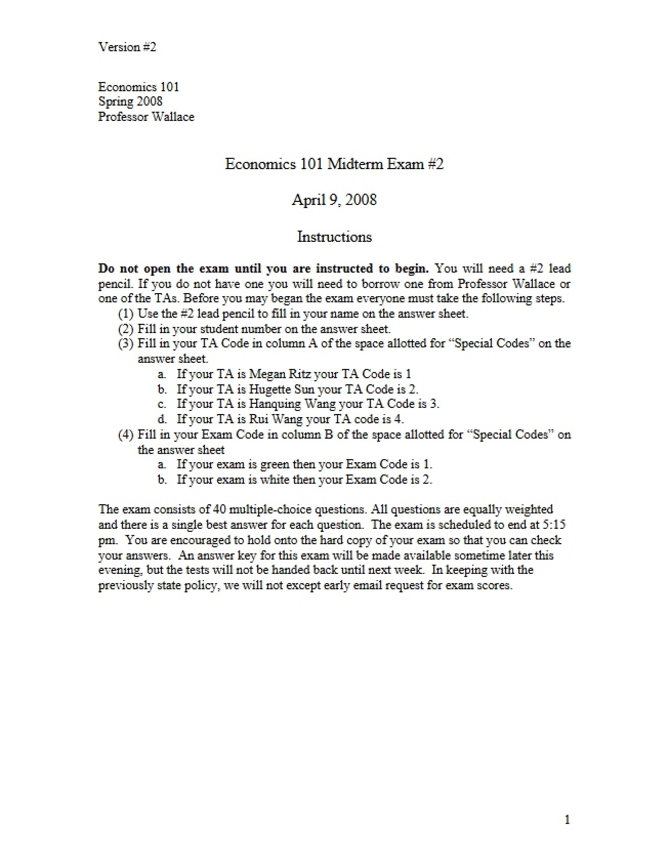 Second Midterm Test