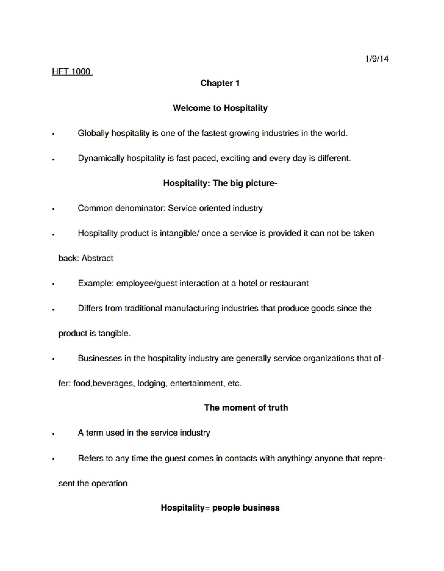 Hospitality Industry Introduction