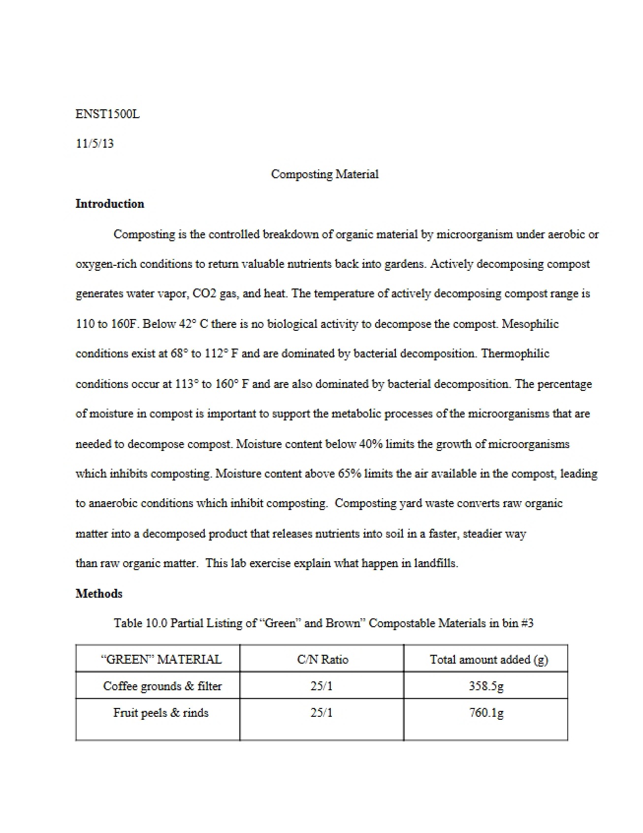 Lab Composting Paper Material