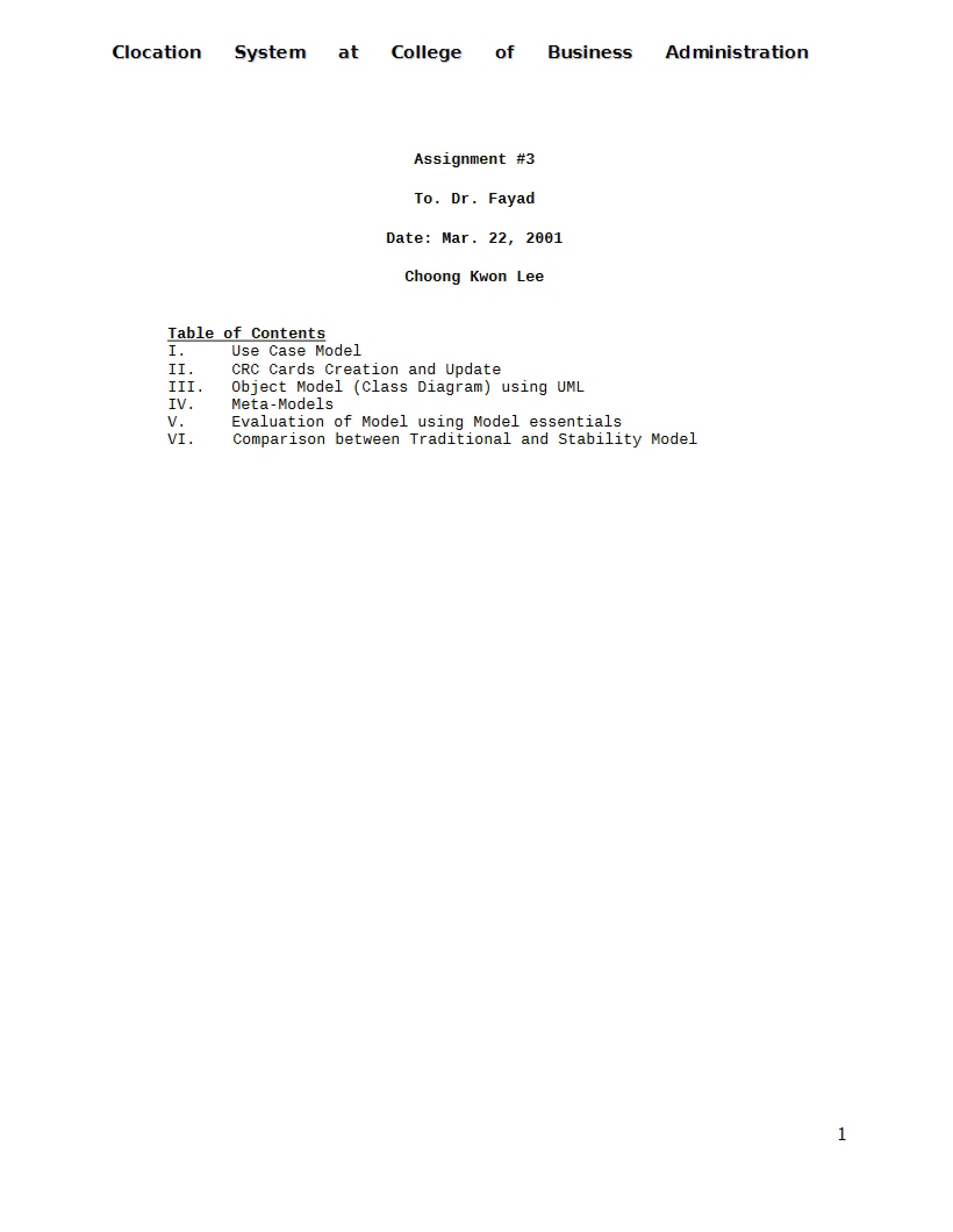 Assignment Three CMPE 135