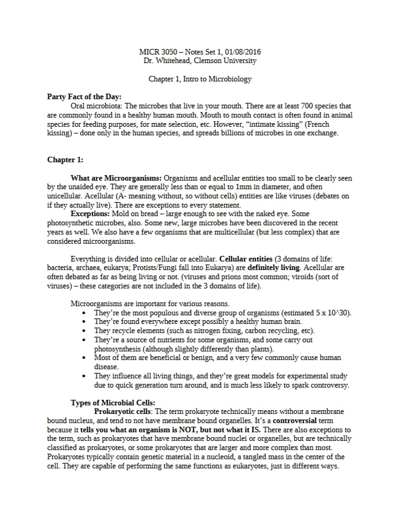 Intro to Microbiology Chapter 1