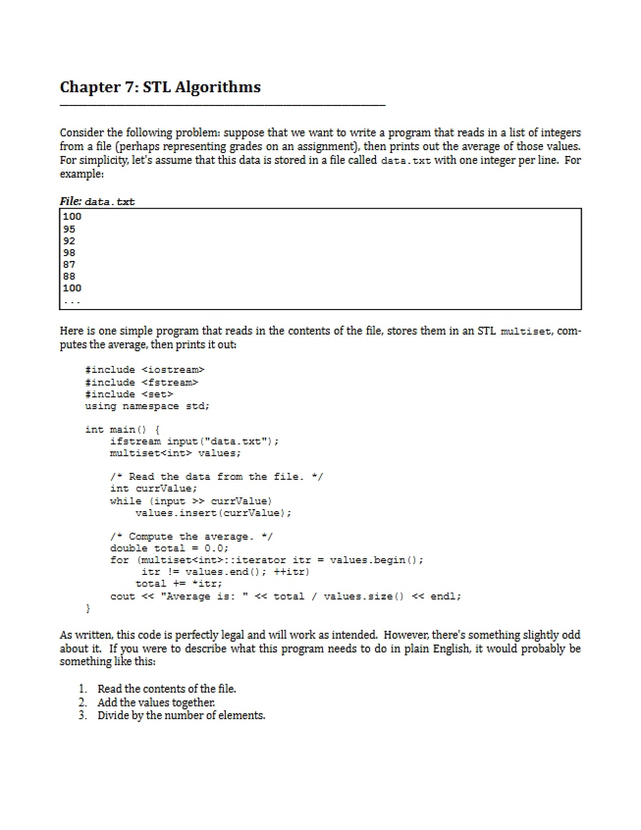 STL Algorithms A Look at Chapter 7