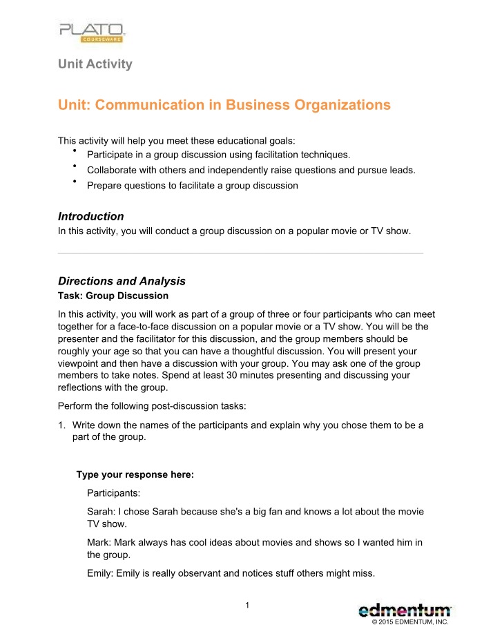 Group Discussion - Communication in Business Organizations