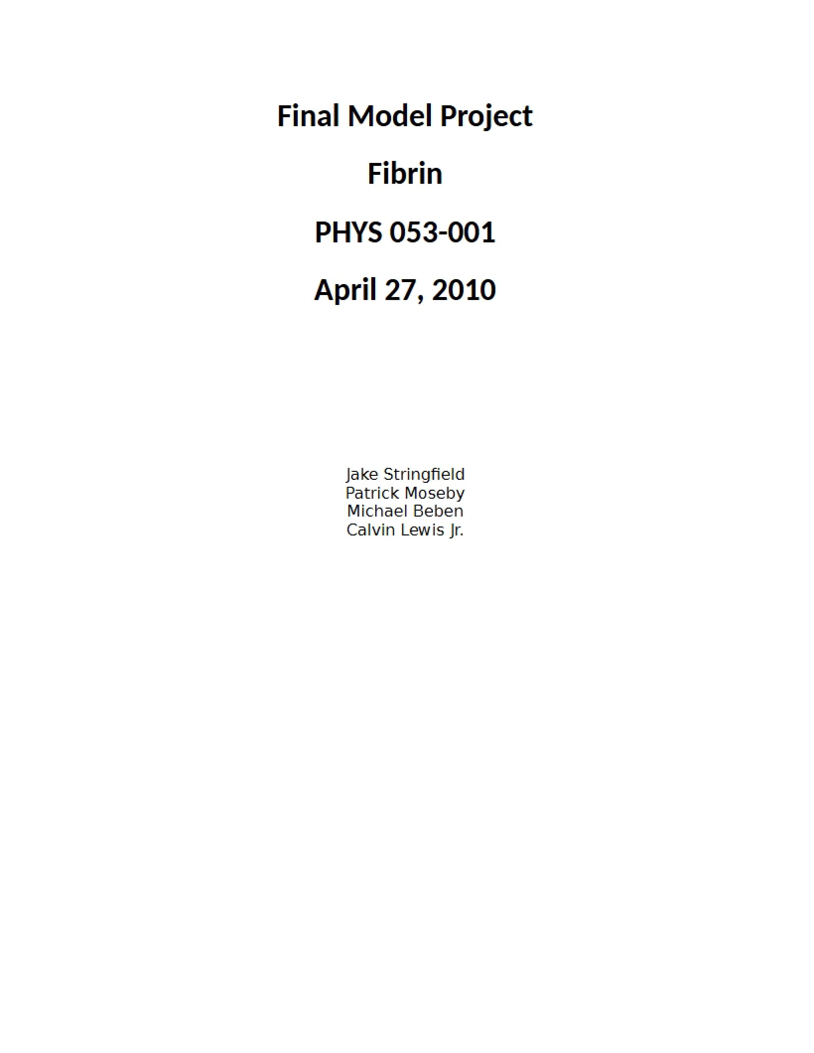 Final Project Fibrin Model