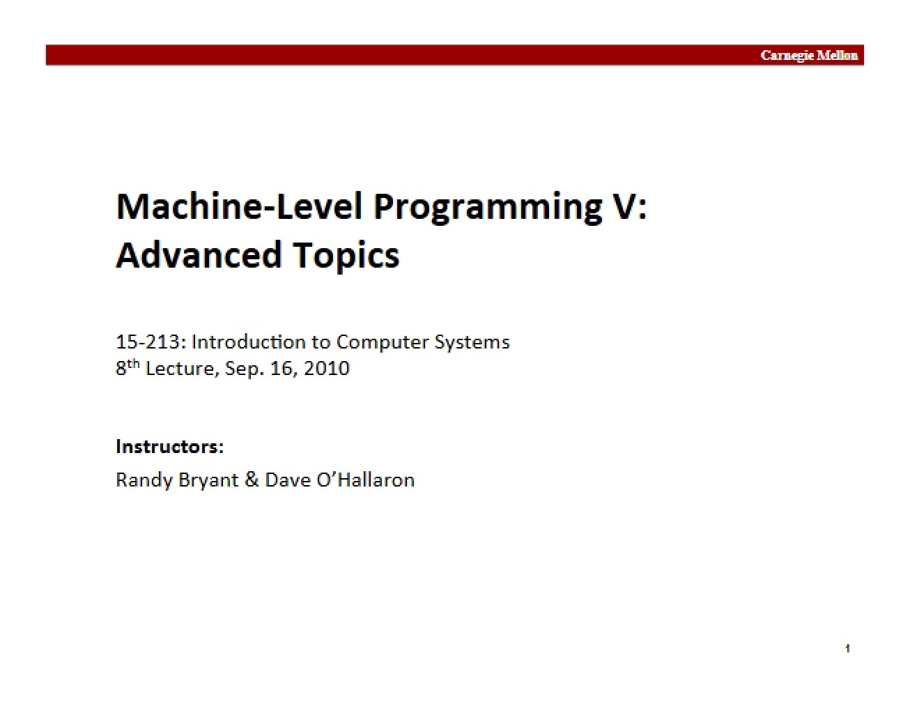Advanced Machine Presentation 08