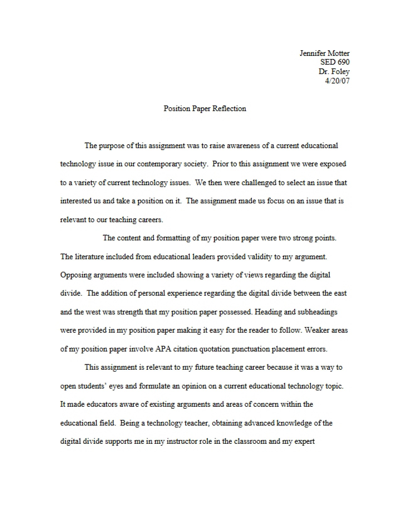 Reflection Overview