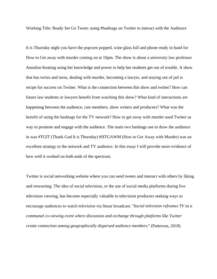 Short Essay - Ready Set Go Tweet