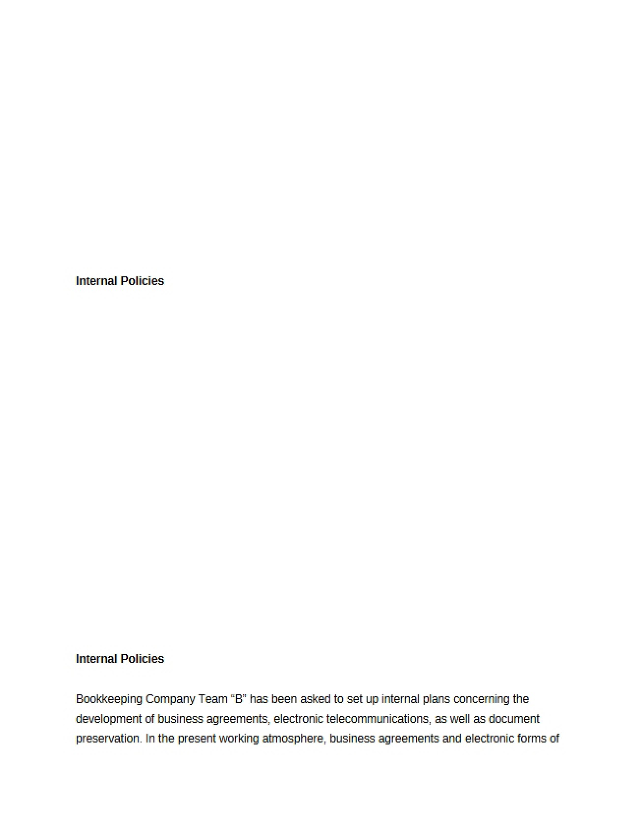 Internal Corporate Policies