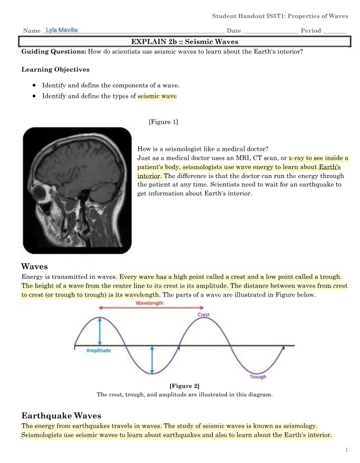Seismic Waves and Earth's Interior