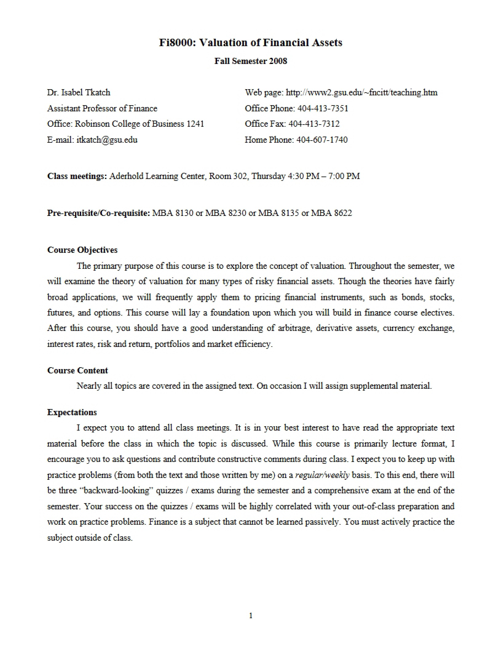 Fall 2008 Syllabus