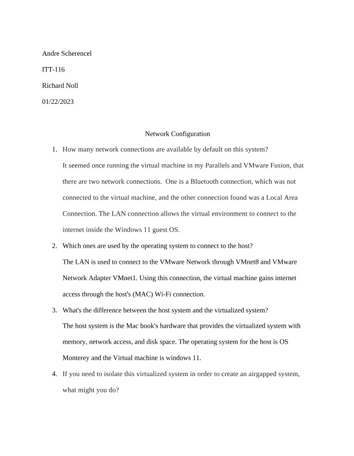 Configuration of Networks