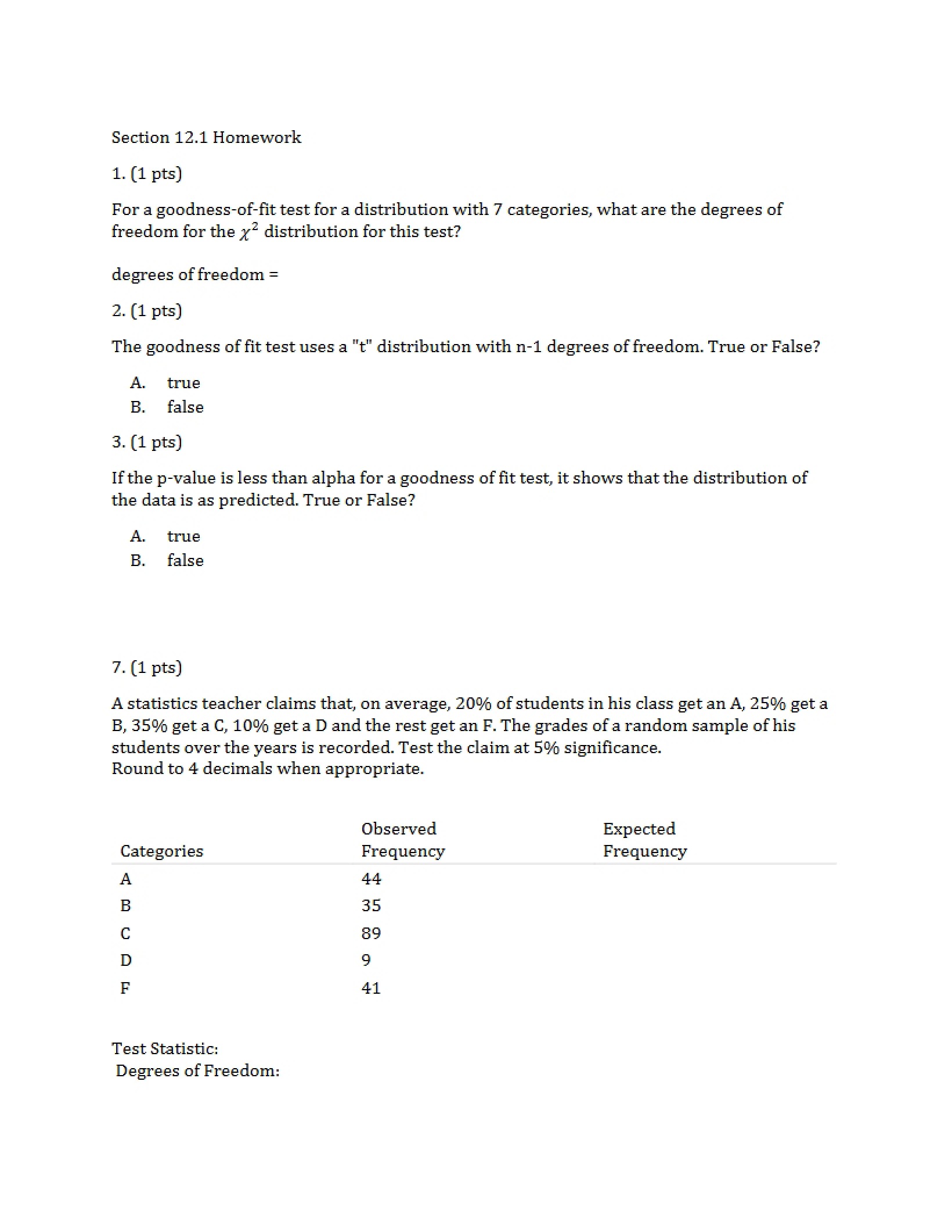 Homework Sec. 12.1