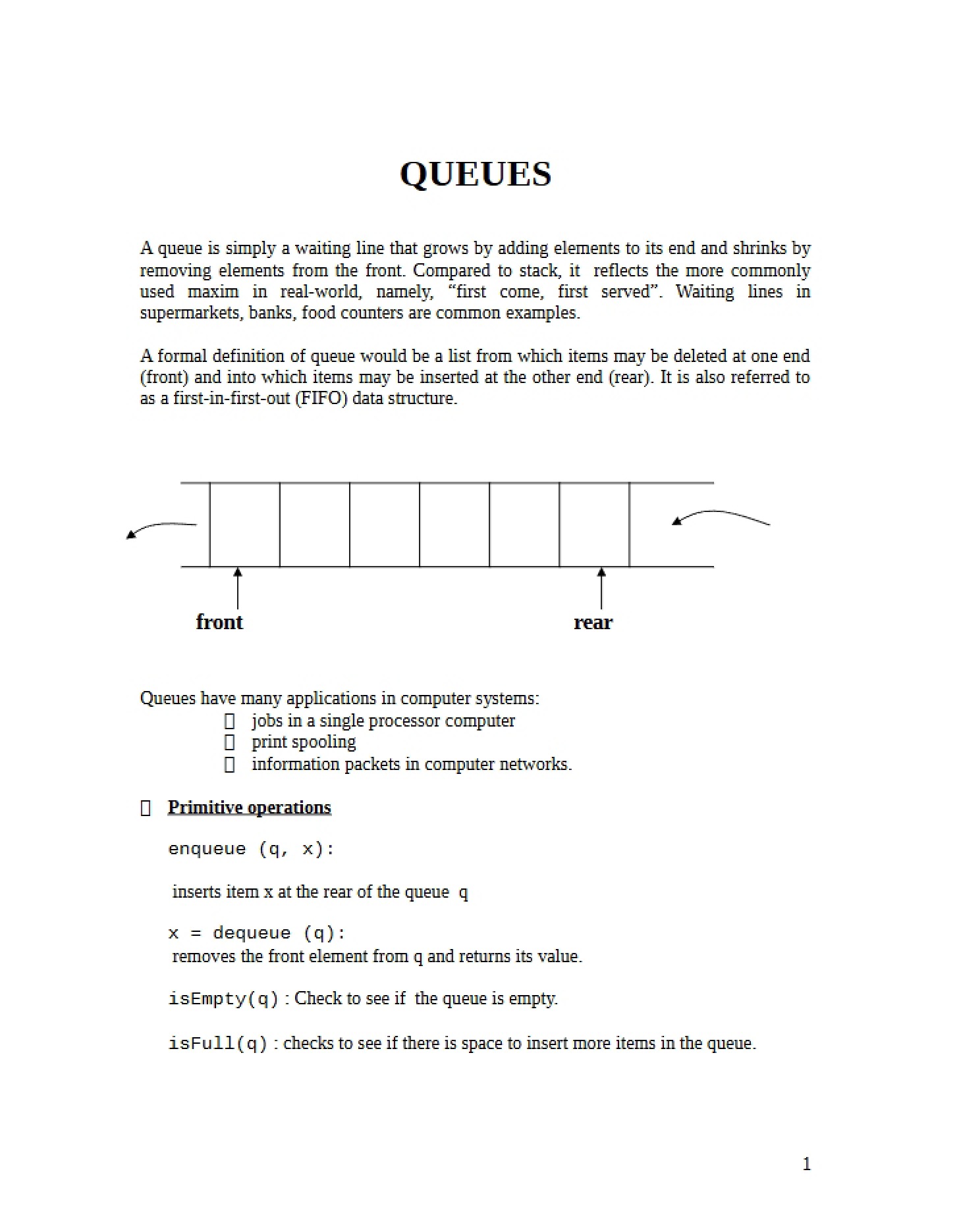 Queue Structures