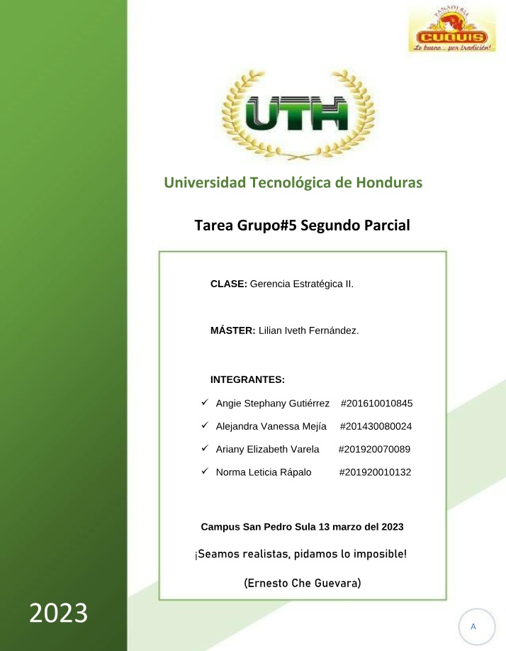Gerencia Estratégica II - Tarea Grupal 5