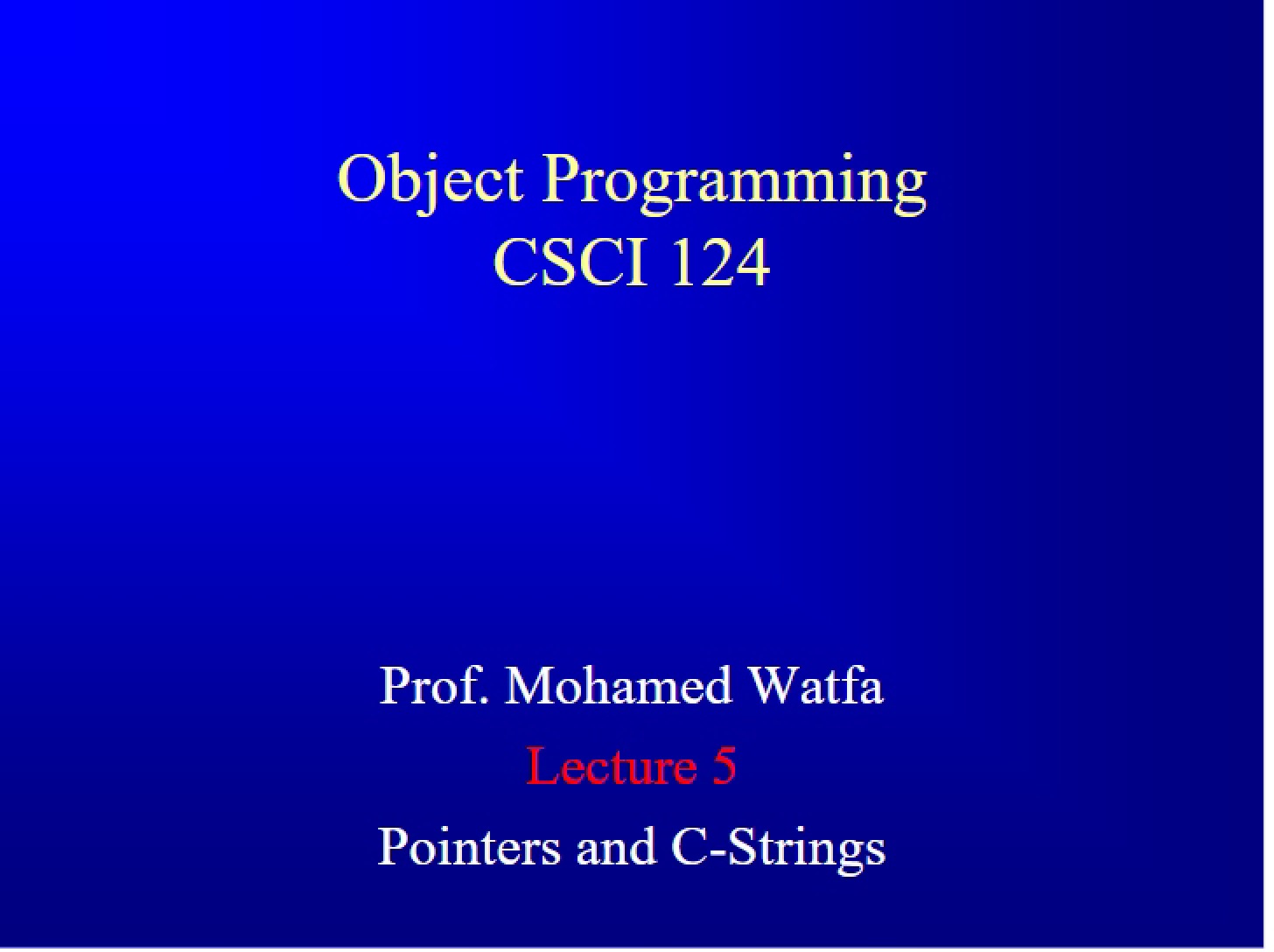 C-Strings and Pointer Logic