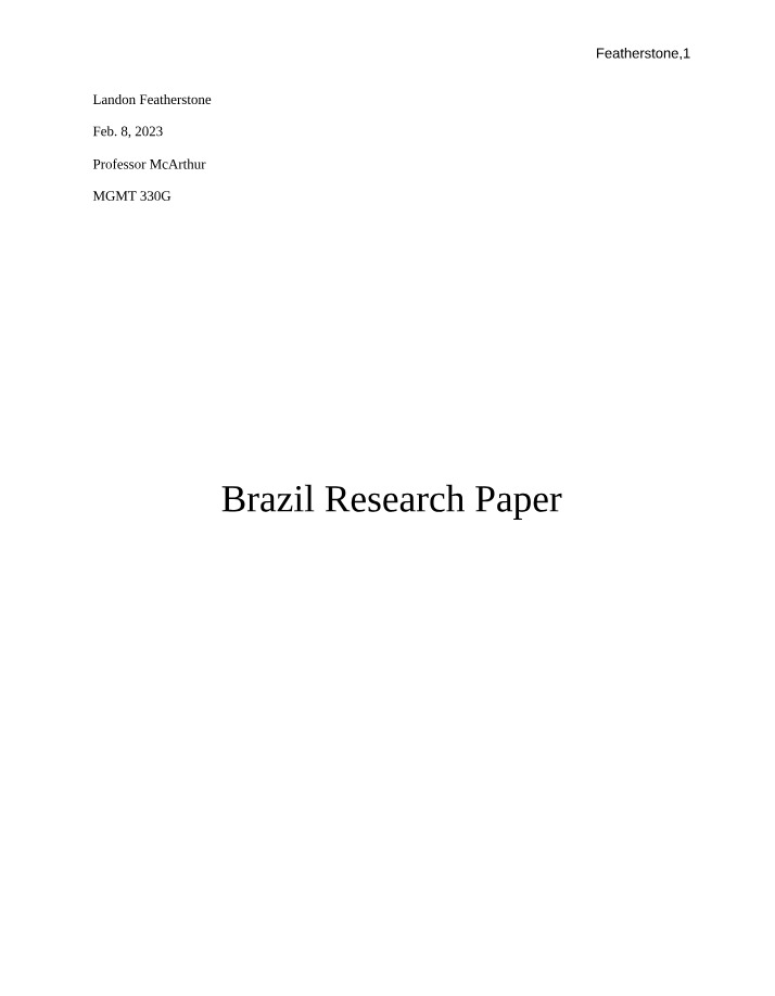 Business Cultures in Brazil and America