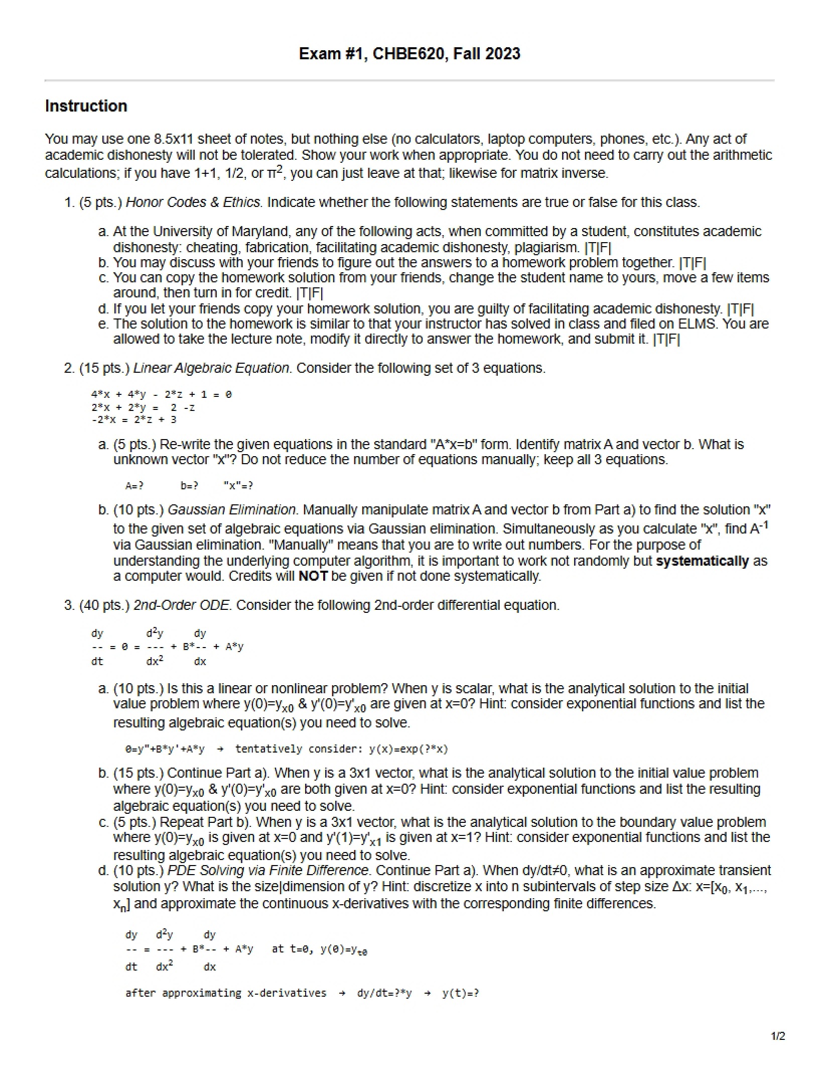 First Exam