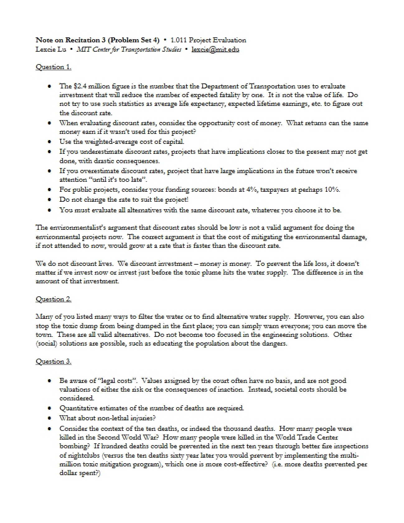 Problem Set 4 Note