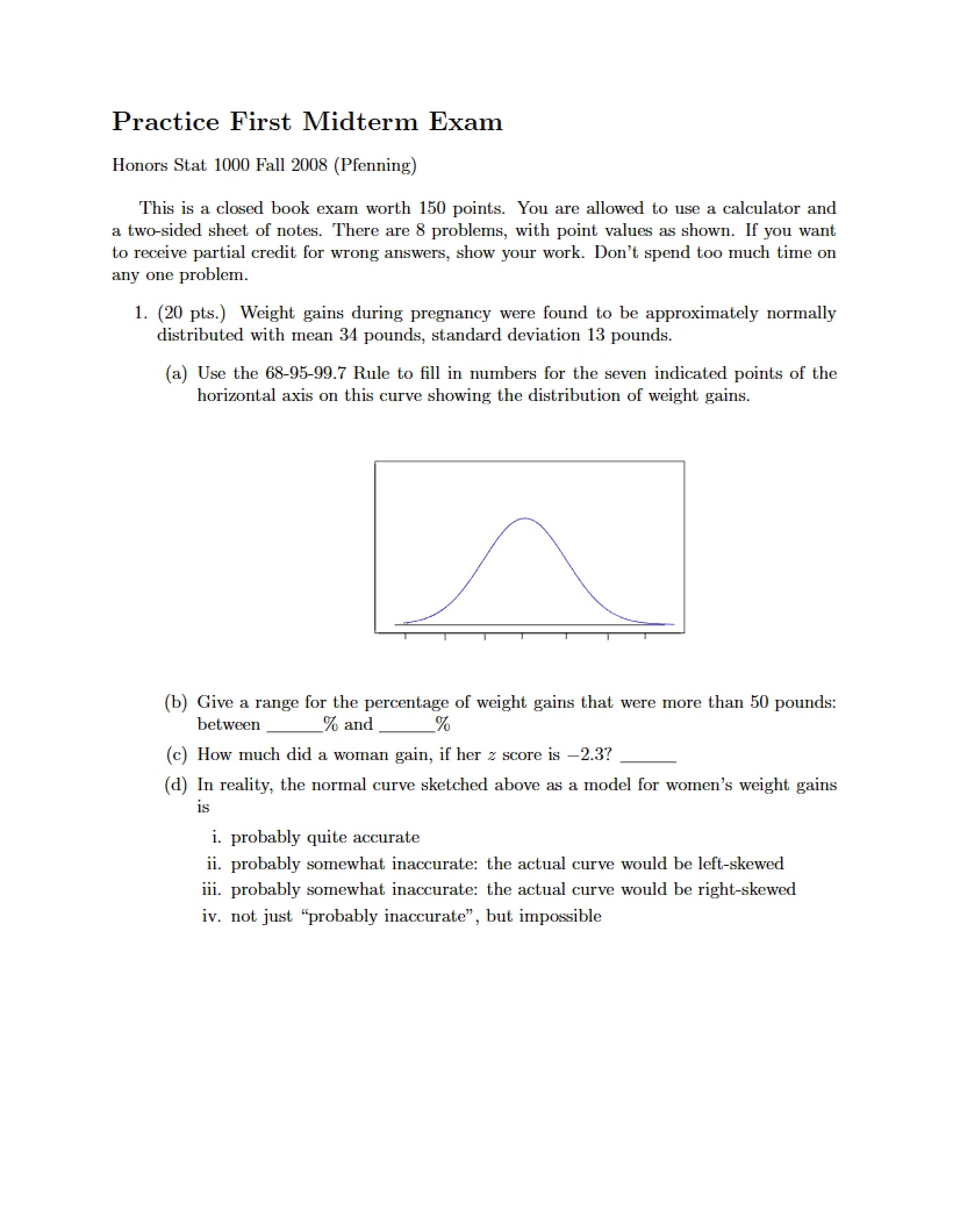 Stats Practice Exam