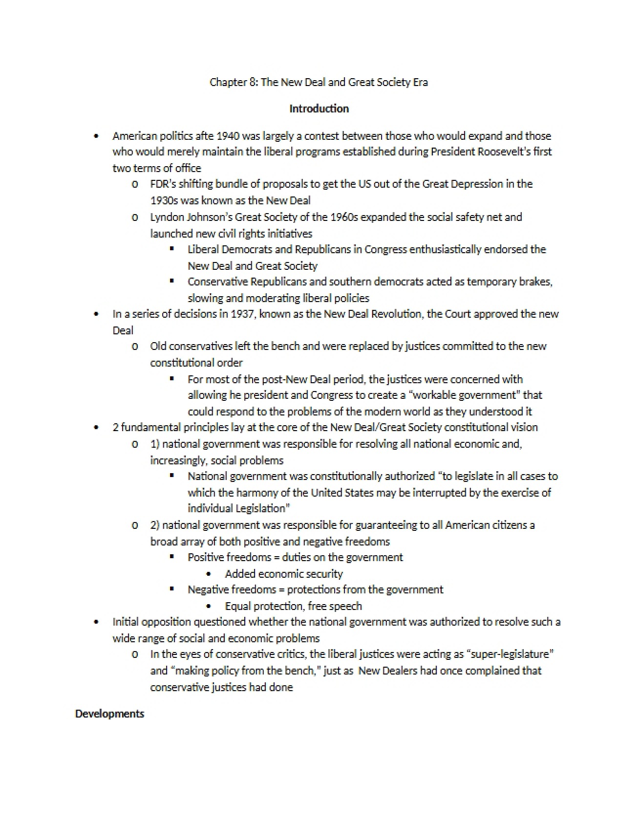 Constitutional Shifts During the New Deal and Great Society Era