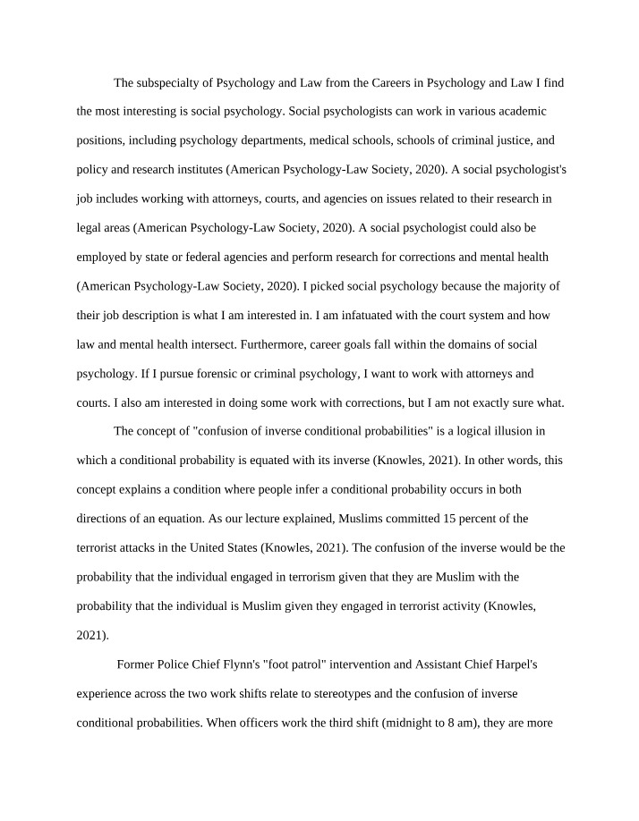 Social Psychology in Psychology and Law