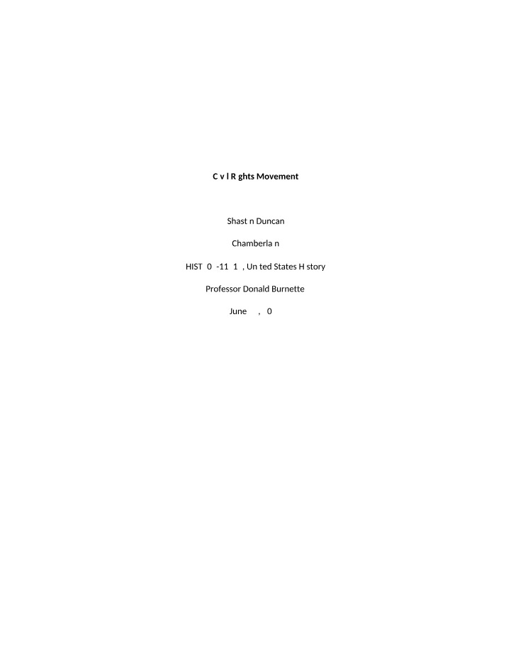 The Civil Rights Movement