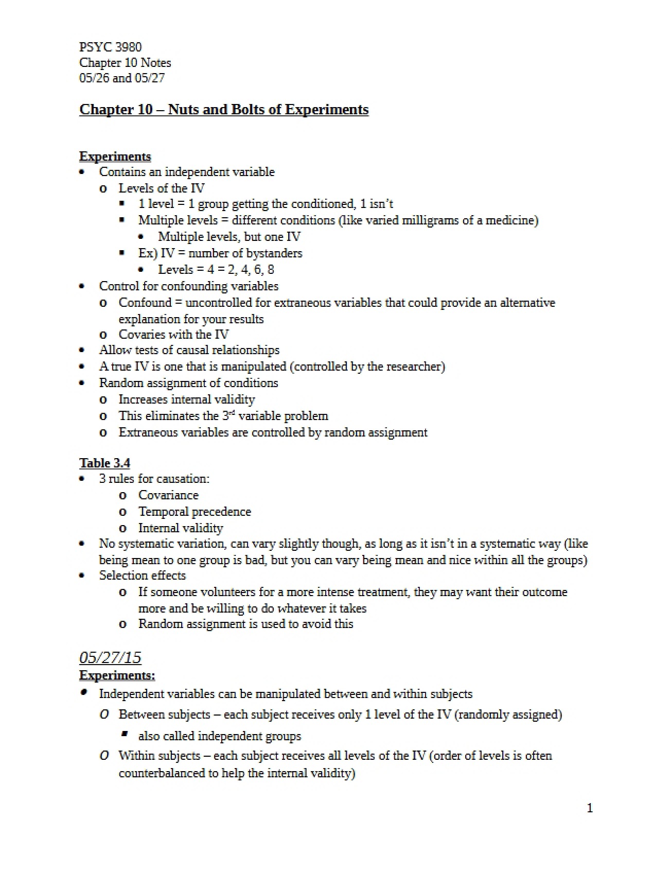 Notes for Chapter Ten