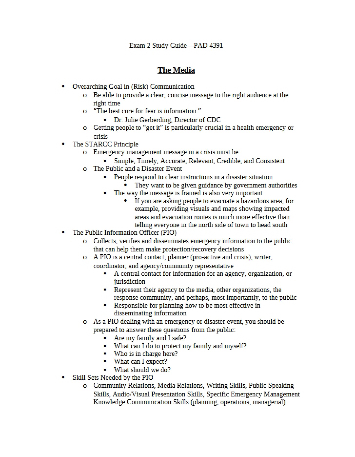 Study Guide for Exam 2