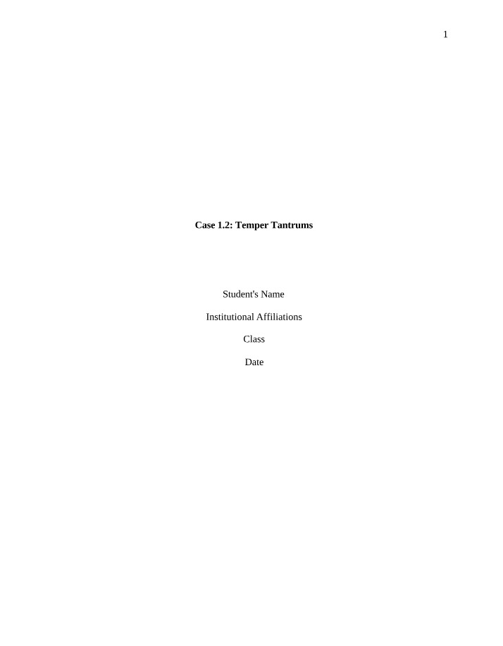 Assessing and Understanding Temper Tantrums in Children