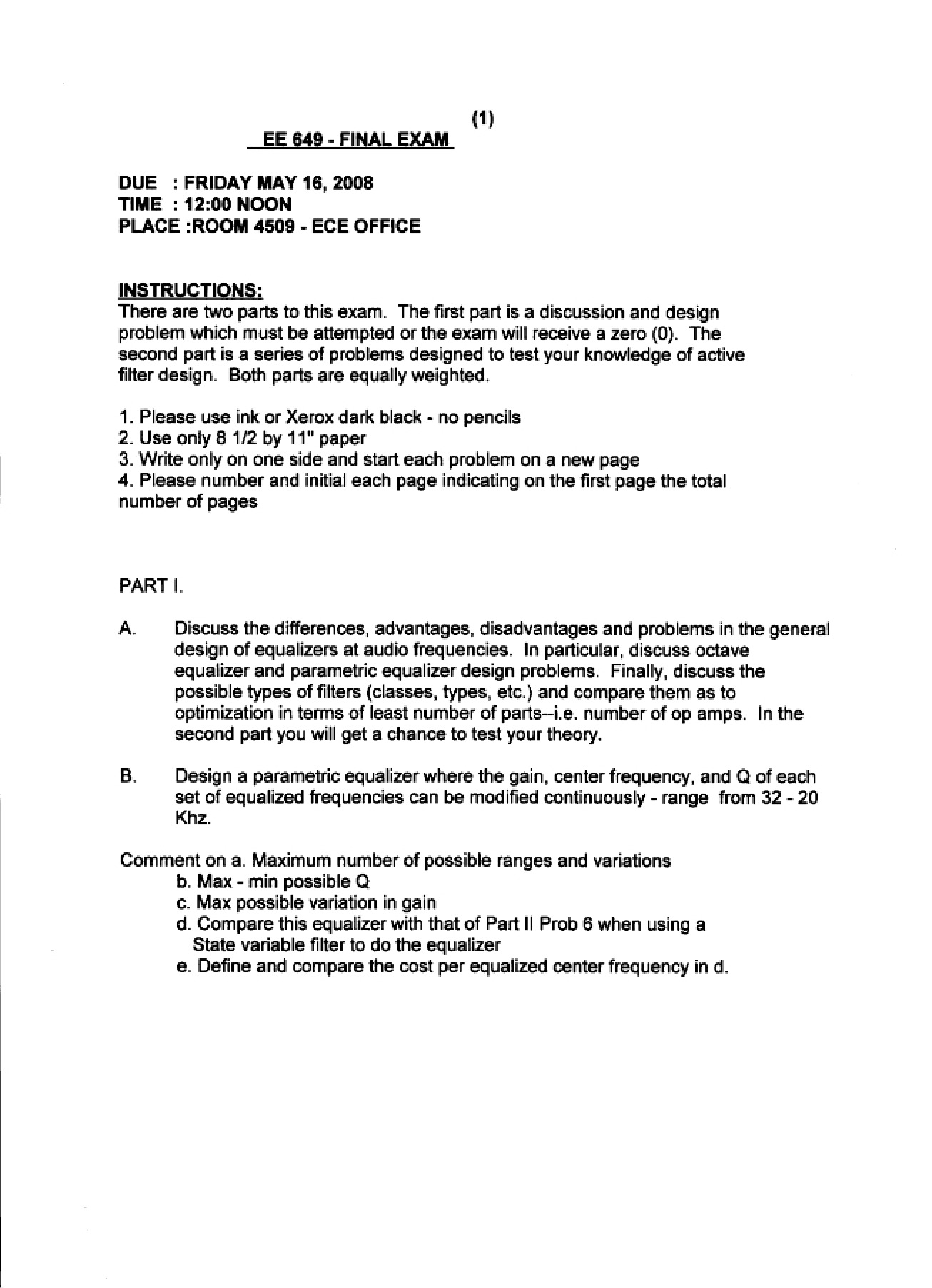 Active Network Synthesis Final