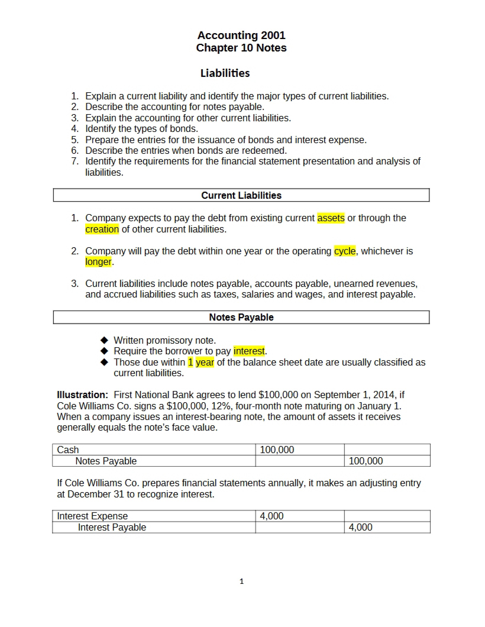 Financial Accounting Chapter 10