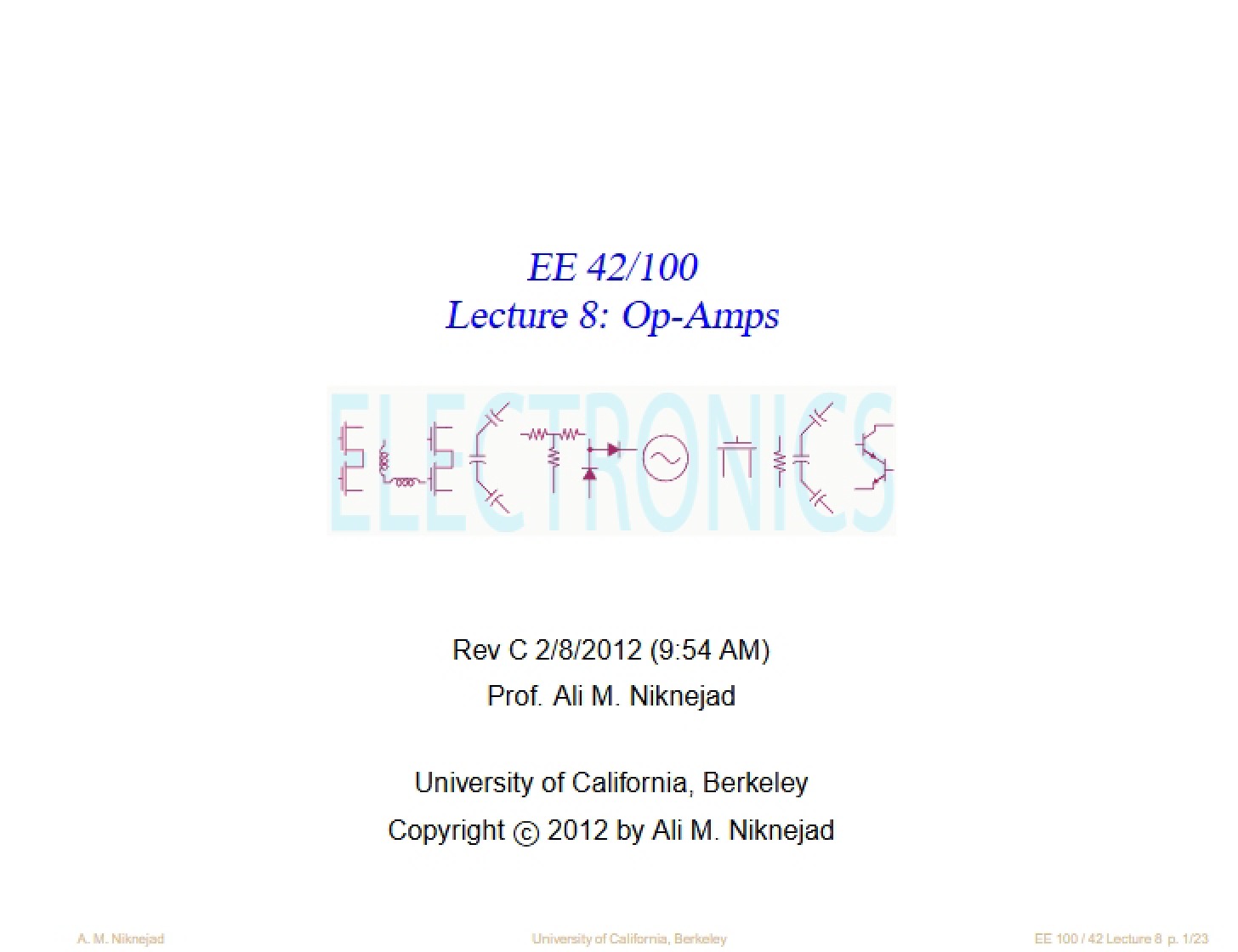 Op-Amps (Lecture 8)