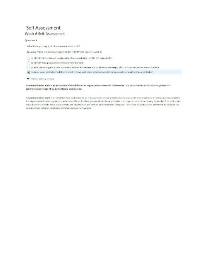 Week 6 - Self Assessment