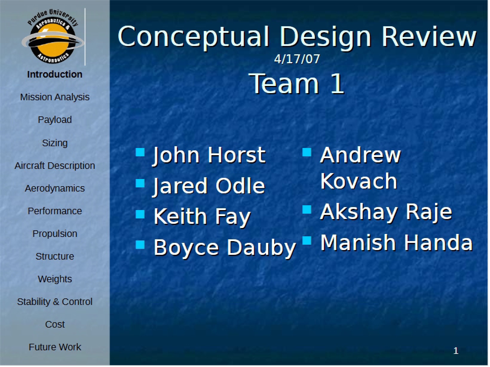 Review of Conceptual Design