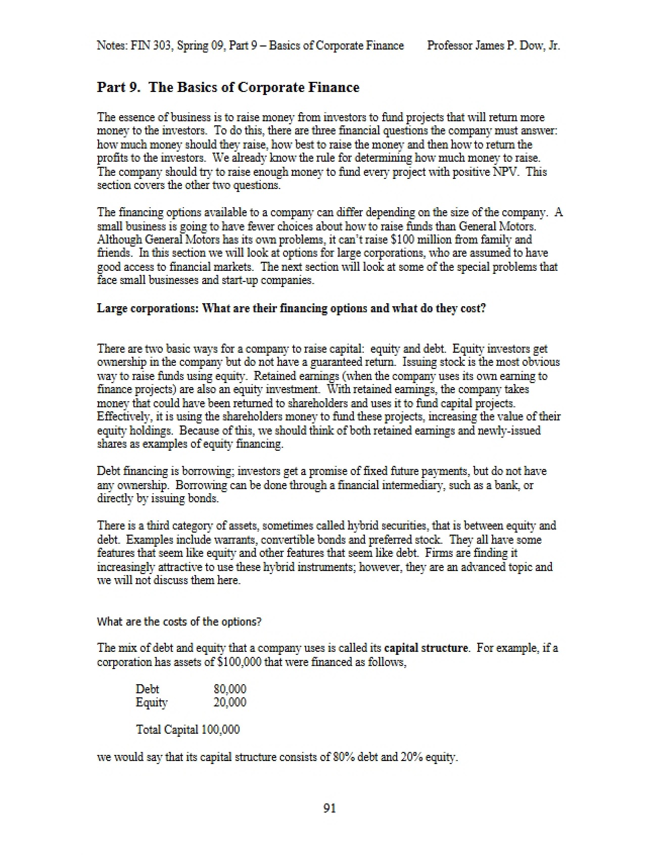 Corporate Finance Fundamentals