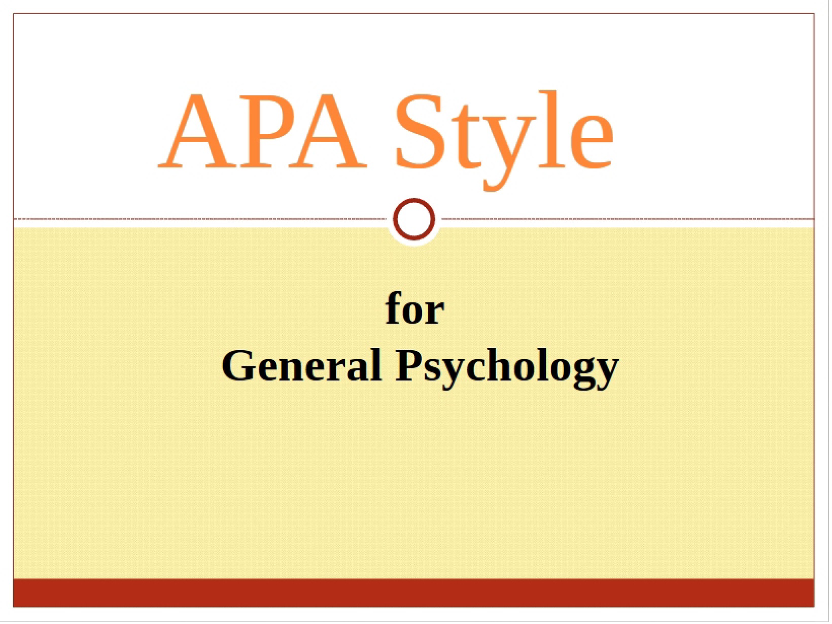 Guide to APA Style