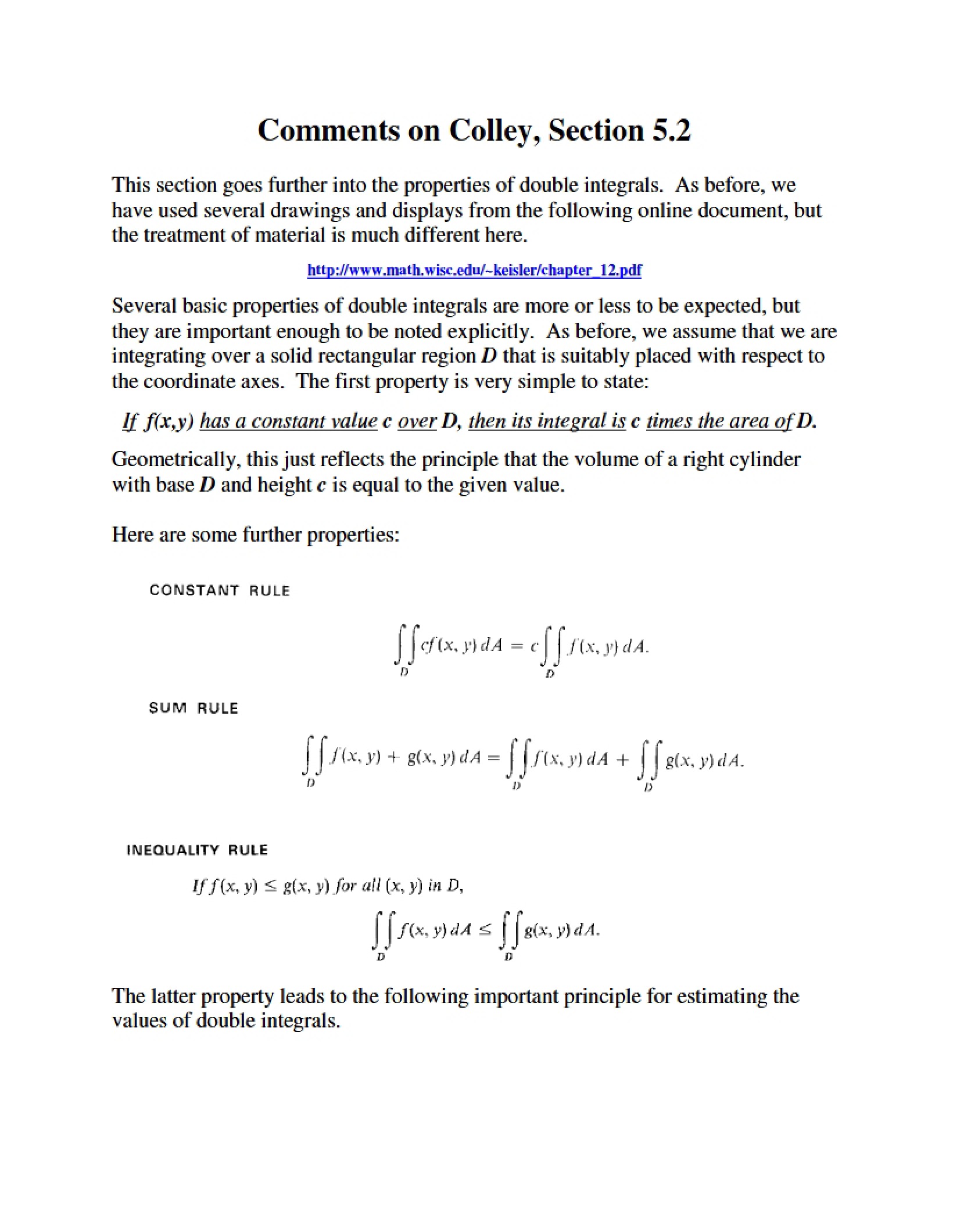 Colley Section 5.2 Comments