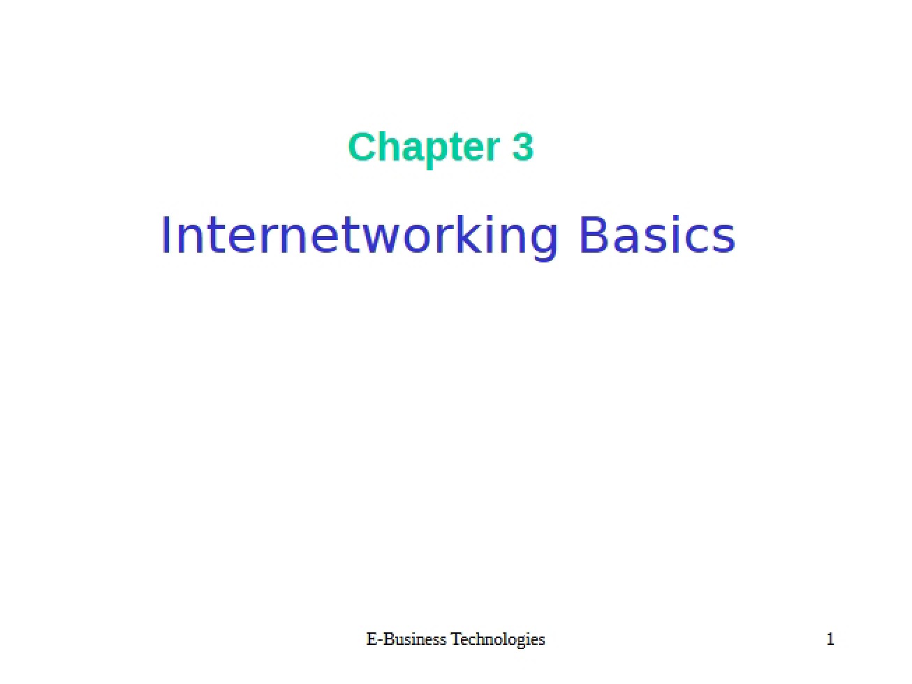 Basics of Internetworking
