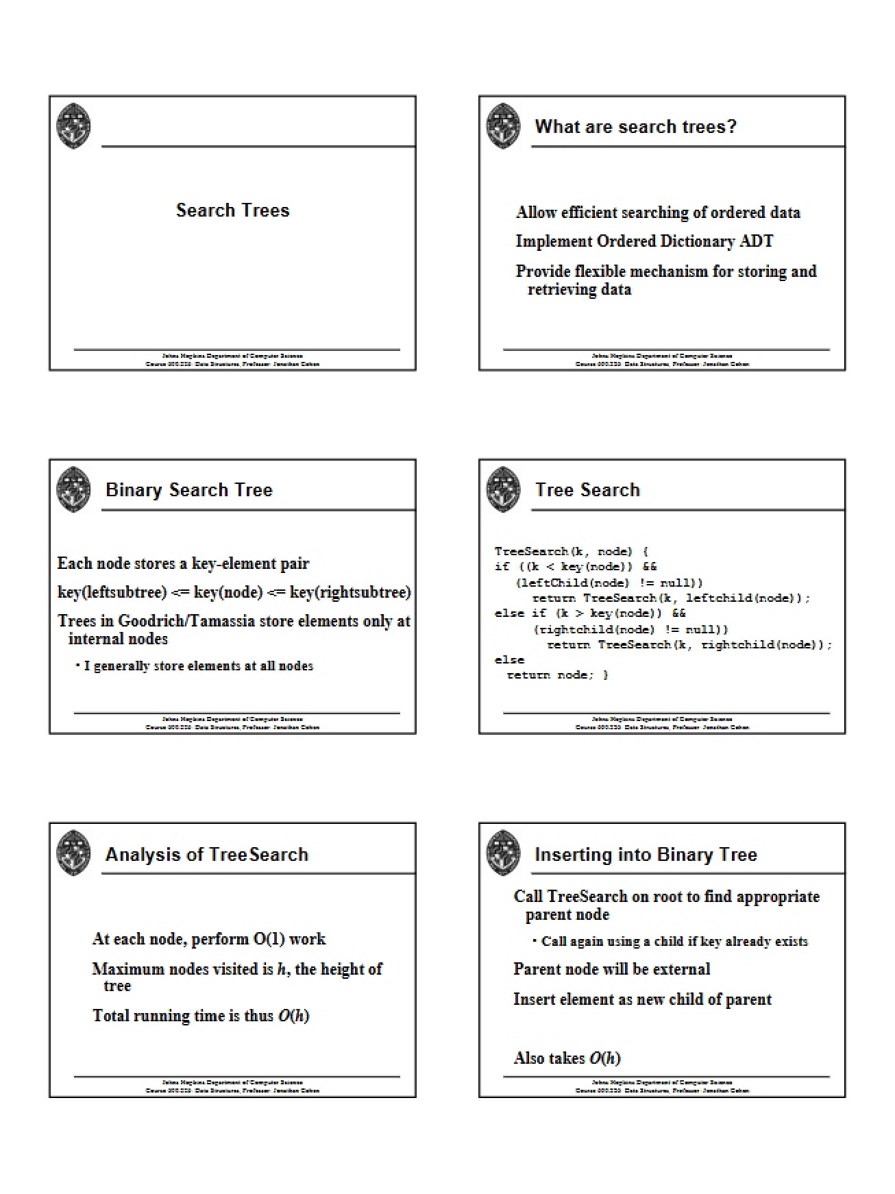 Binary and Search Tree Implementations