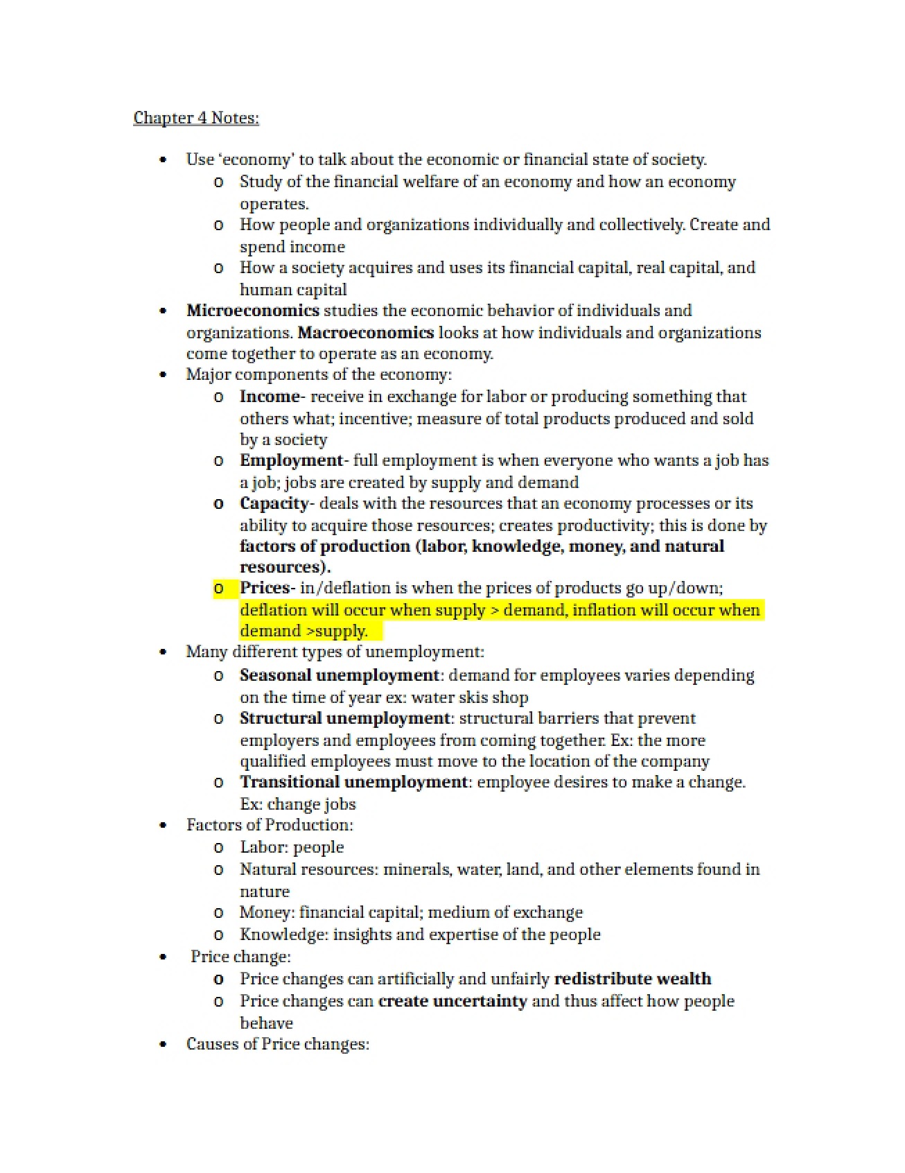 Notes Chapter 4