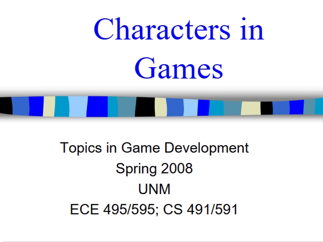 Characters in Games Insights