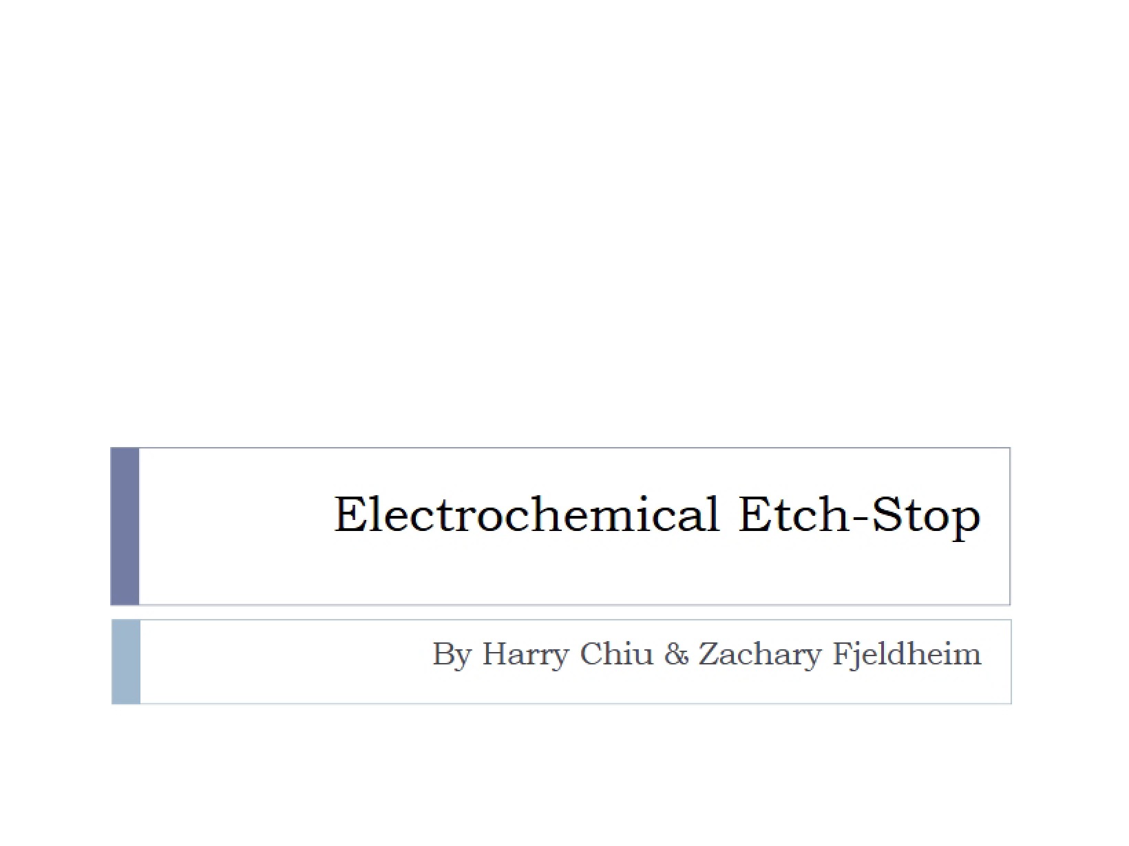 Etch-Stop via Electrochemical Methods