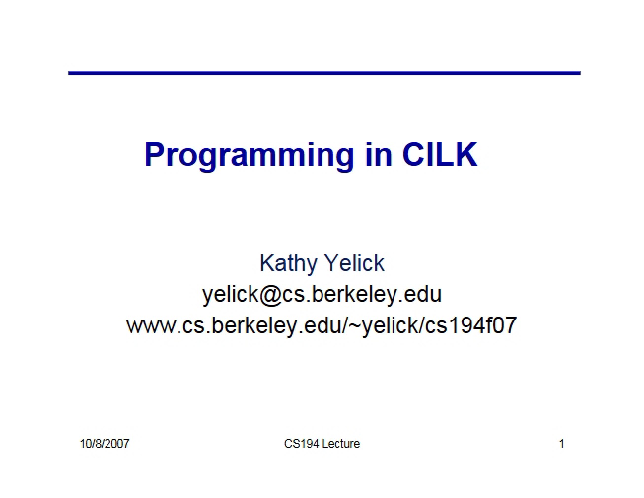 CILK Programming